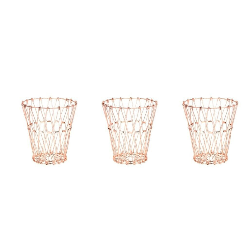 3pcs Hollow Wire Fruit Snacks Baskets Vegetables Container Home Decoration