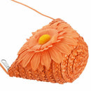Mini Sunflower Tote Handbag Clutch Purse Single Shoulder Beach Straw grass