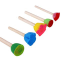 5Pcs/Set Sponge Paint Brushes Toys Wooden Handle Seal Sponge Brushes Kids C