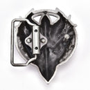 Men's belt buckle 7.3cm dragon head black pattern bronze metal pin bucklesSE3c