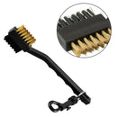 Groove Brush Kit Tool Golf Club Ball 2 Sided Nylon Brass Wires Cleaning Cleaner
