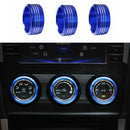 3Pcs Aluminum AC Climate Control Knob Ring Covers For Subaru Impreza Blue PBD