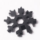 64mm 18 In 1 Stainless Steel Snowflake Multi tool Keychain Hand Tool Black