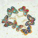 6pcs DIY Butterfly Full Drill Special Shaped Diamond Painting Keychain Gift