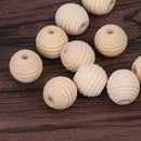10Pcs Baby Grinding Beads Teether Chewing Natural Wood DIY Crafts Round Thread