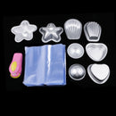 8 Pcs Metal Bath Bombs Molds with Shrink Bags Capper Bath Toys for DIY Craft