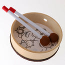 Wooden Hand Drum with Beaters, Cartoon Bear Pattern Printed for Kids Baby