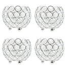 4pcs 3'' Crystal Beads Candle Holder Banquet Candlestick Table Centerpiece
