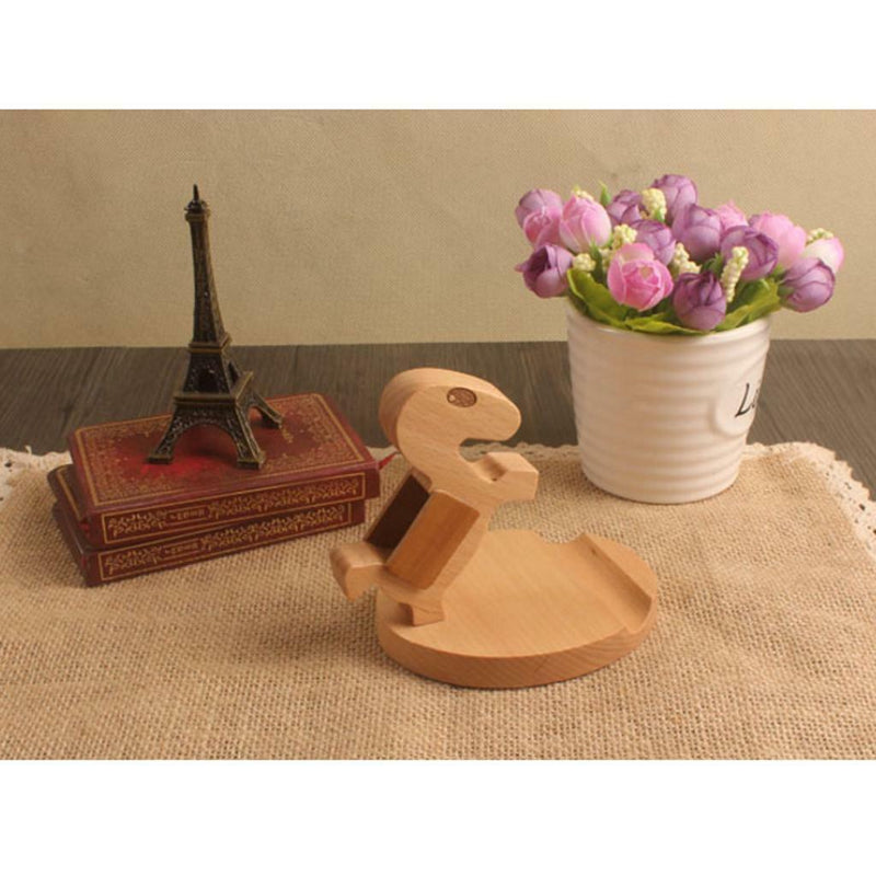 Wood Universal Cell Phone Desktop Stand Holder For Phone Tablet- Cute Horse