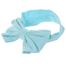 Cute Baby Girls Kids Stretch Bowknot Headband Hairband (Light Blue) A4P7