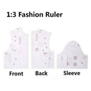 1:3 Women Cloth Design Ruler Template Clothing Prototype Sewing Tools Set