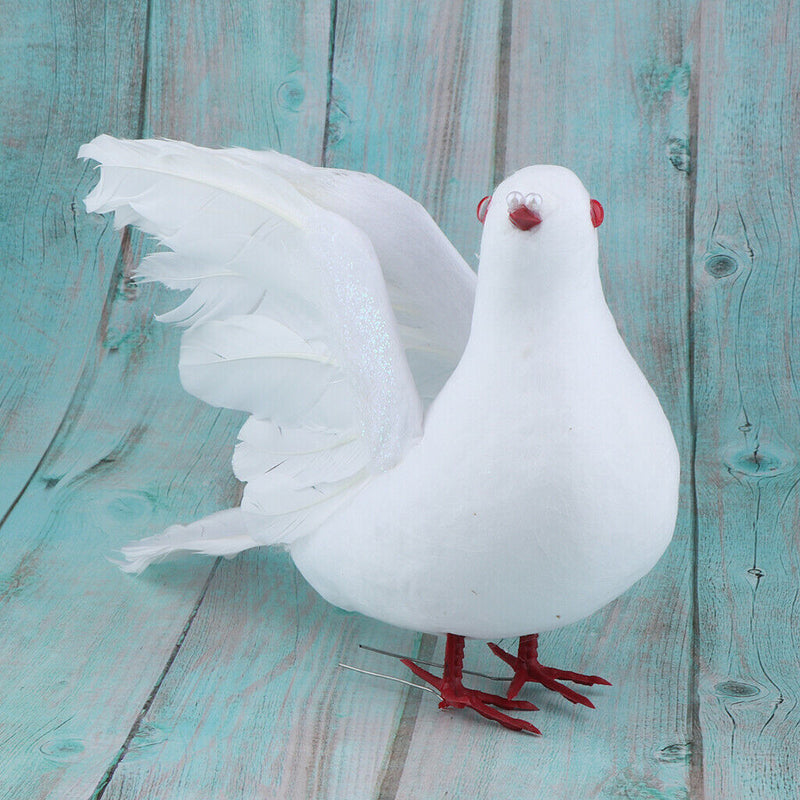 10 Packs of Realistic Feathered Pigeon Doves Animal Birds Ornament Decoration