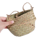 Storage Basket Rattan Straw Basket Wicker Folding Flower  Pot Flower Basket