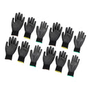 6 Pairs S M L Nylon PU Safety Coating Work Gloves Builders Palm Protect