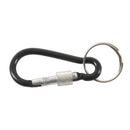 6 cm Long Black Aluminum Alloy Screw Locking Split Ring Keyring Carabiner H Y8R4