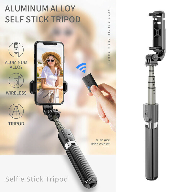 L03 Foldable Remote Shutter Bluetooth Phone Selfie Stick Tripod (Black) A
