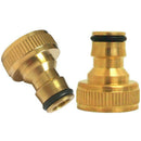 3PCS Brass Hose Tap Connector 3/4" Garden Pipe Adaptor