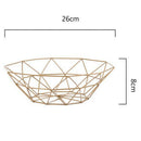 Kitchen Geometric Metal Wire Decorative Storage Display Basket Fruit Bowl S