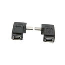Micro USB Male to Mini USB Female 90 Degree Converter Data Adapter