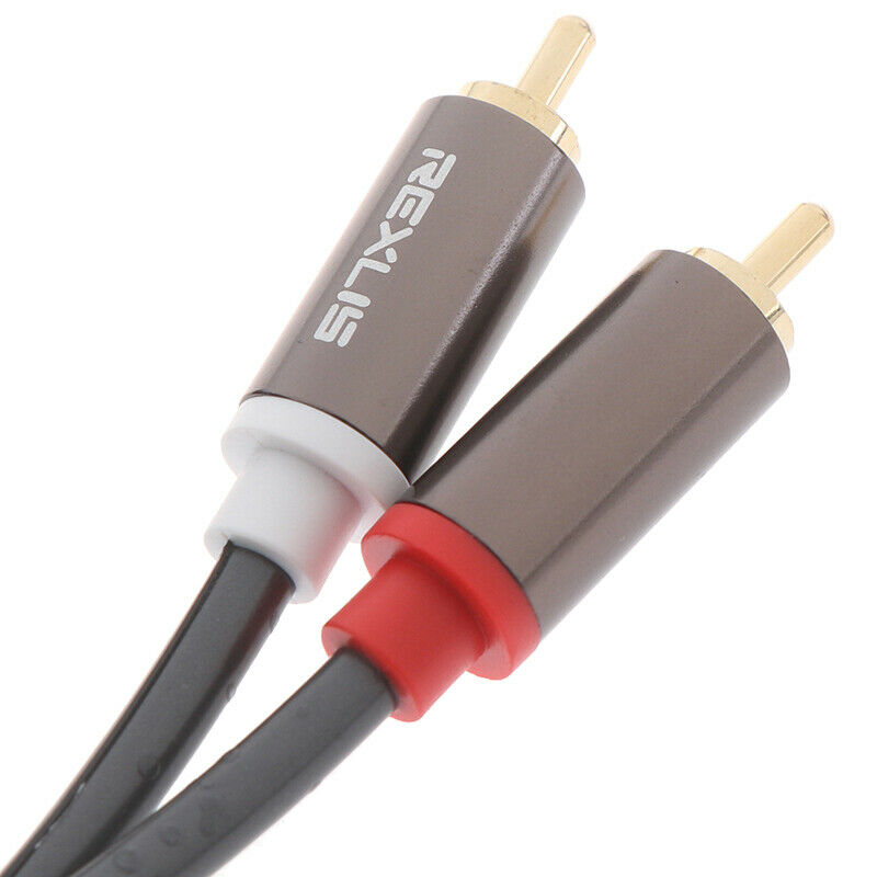 1m 2RCA Male to 2RCA Male Stereo Audio Cable Plated for HDTV DVD VCD Amplif 3C