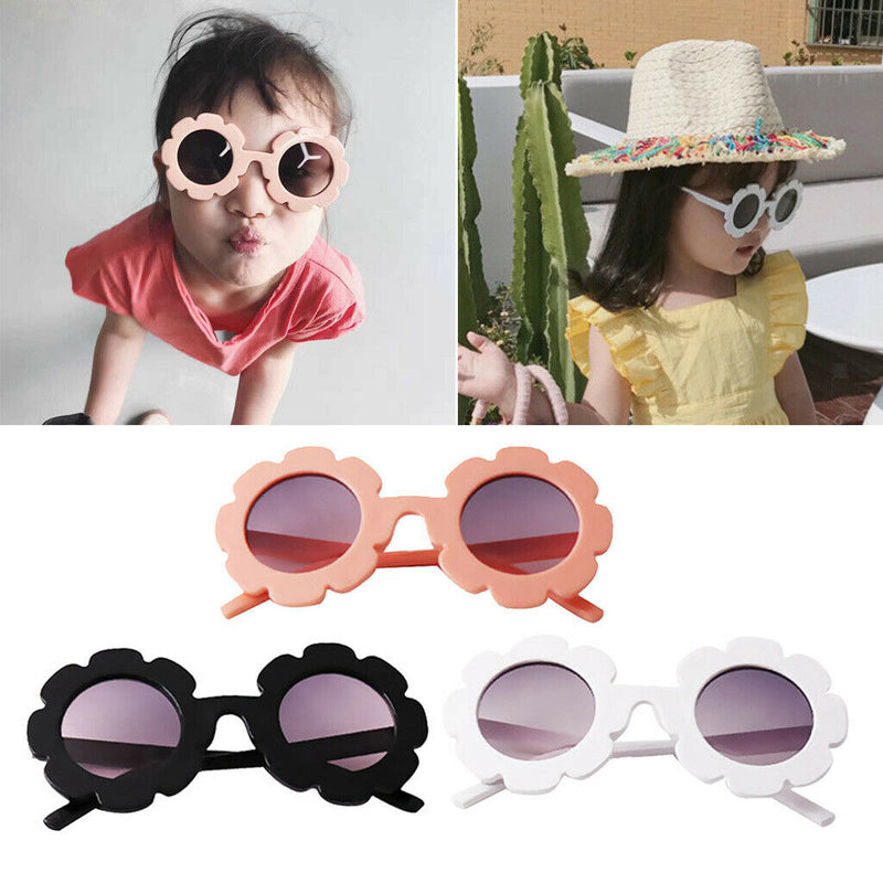 3pcs Stylish Cute Baby Kids Girls Flower Sunglasses Soft Frame Goggles