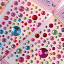 1 Sheet Self Adhesive Rhinestone Crystal Bling Stickers Round Phone DecorCraf 3C
