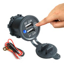 For Car Motorcycle 4.2A Dual USB Charger Socket Power Outlet with Touch Switch