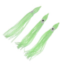 3xHoochie Squid Skirts Octopus Trolling Fishing Lures Glow in the Dark Baits