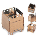 Folding Wood Stove Outdoor Camping Picnic Stainless Steel Windshield Burner