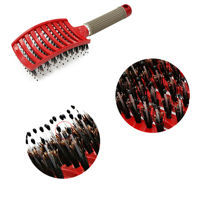 Curved Hair Rows Anti Static Vent Comb Brush Barber Hairdressing Massag GYE