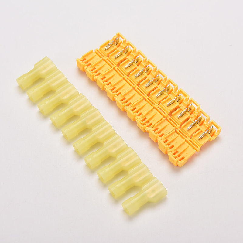 10 New Electrical Cable Connectors Quick Splice Lock Wire Terminals Crimp Yel Gw
