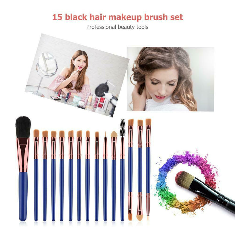 15pcs Makeup Brushes Kit Wood Handle Eyes Face Cosmetic Beauty Pens (189) A