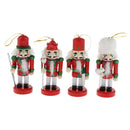 Pack of 4 Wooden Nutcracker Ornaments Christmas Hanging Decoration Figures