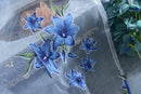 200x100cm Blue Floral Pattern Voile Tab Top Curtain Window Drapes Valances Panel