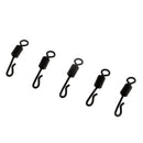 25pcs Long Body Q-Shaped Matte Black Quick Change Swivels for Carp Fishing