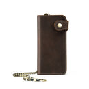 Men's Long Clutch Wallet Credit Card Bifold Holder Purse with Anti-Theft Chain