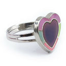 ring mood ring adjustable size color change heart light light C3J3