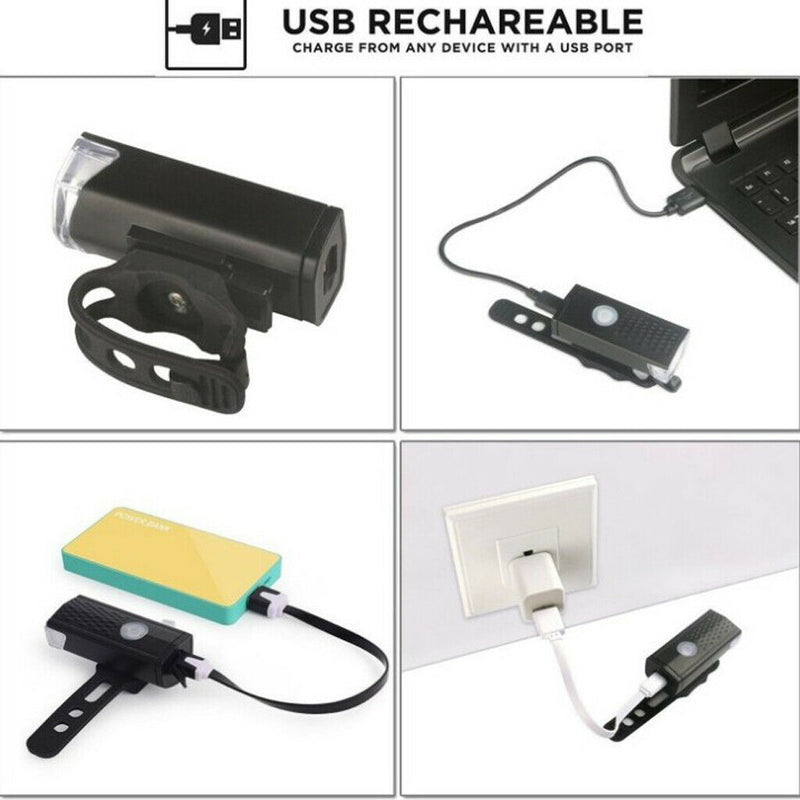 3x USB Bike Headlight High Bright Riding Bicycle LED Light Front Lamp Flashlight