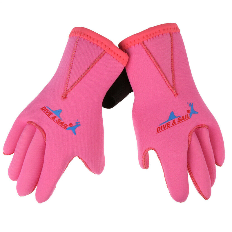 Children Kids 3mm Neoprene Scuba Diving Swimming Surf Wetsuit Gloves XL Pink