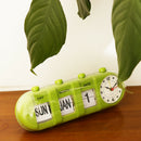 Creative Manual Flip Clock Simple Desk Down Page Clocks Table Clock-Green