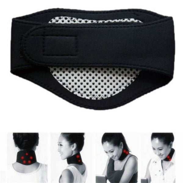Self Heating Neck Wrap Heat Brace Support Strap Pain Ache Relief Collar Strain