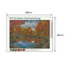 5D DIY Full Drill Diamond Painting Autumn Lake Cross Stitch Embroidery Kits