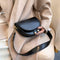 Retro Crossbody Handbag Women Semicircle PU Leather Shoulder Bag (Black)