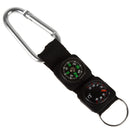 3 in 1 Multifuntional Mini Carabiner with Compass & Thermometer & Key Ring Kit