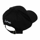 Adjustable Men Women Hand Love Hat Hip Hop Curved Baseball Cap Color:Black