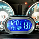 Car Voltage Digital Monitor Battery Alarm Clock LCD Temperature Thermeter