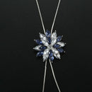 Women Cubic Zirconia Flower Long Adjustable Chain Pendant Sweater Necklace  I7M9