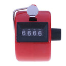 Clicker Counter 4 Digit Number Counters Plastic Shell Hand Held(Red)