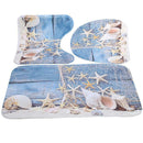 3Pcs Conch Bathroom Skidproof Pedestal Rug Lid Toilet Cover Bath Mat