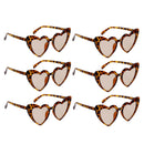 6pcs Heart Frame Sunglasses Retro Style Shades Party Club Eyewear Streetwear